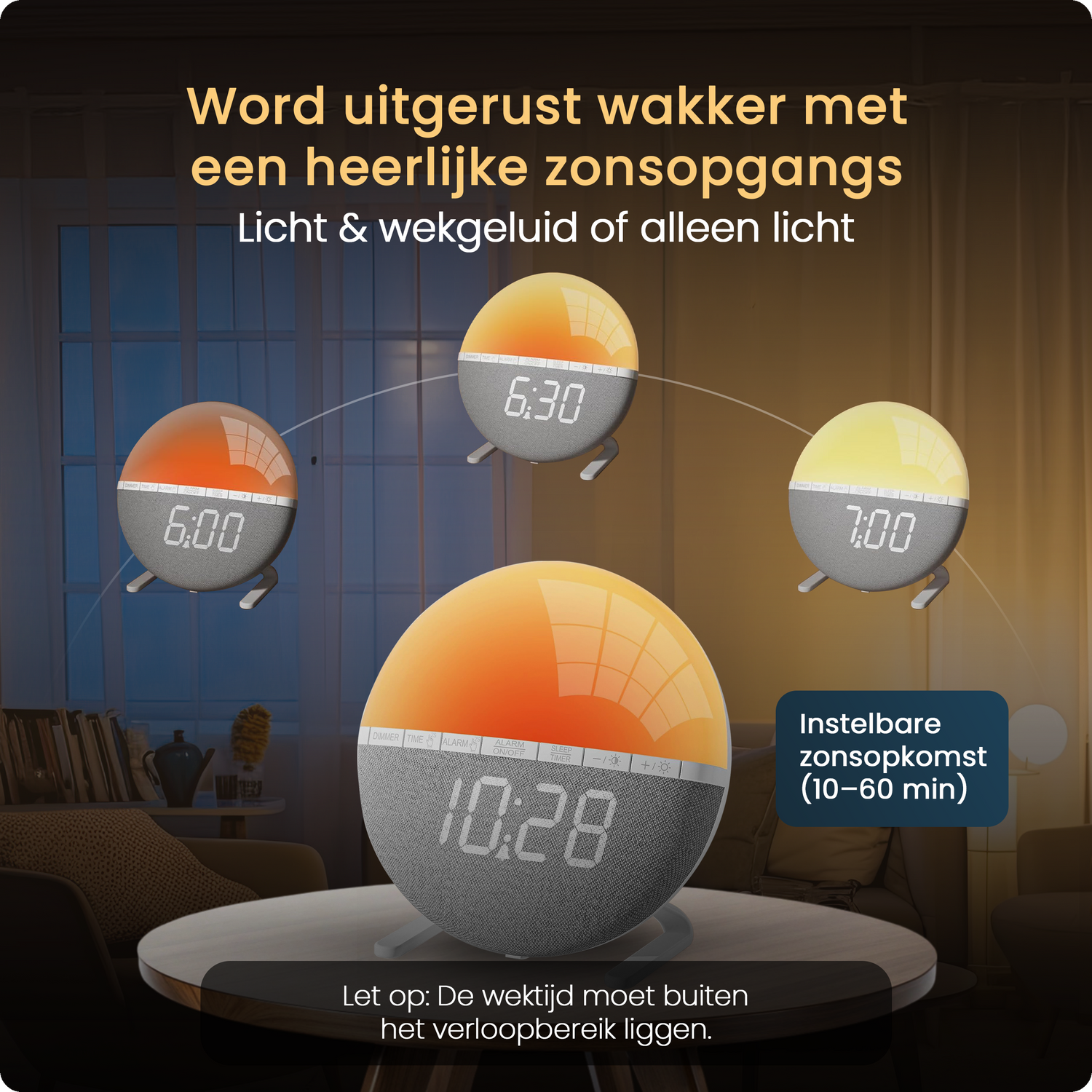 Wake up light natuurlijk licht simulatie zonsopgang